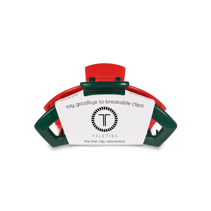 Teleties Open Tiny Hair Clip Red and Green