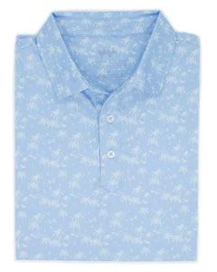 Coastal Cotton Palms Printed Polo