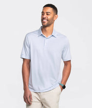 Load image into Gallery viewer, Southern Shirt Heather Madison Stripe Polo Powder Blue