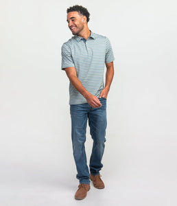 Southern Shirt Co. Men's Hillsboro Stripe Polo Foggy Bay