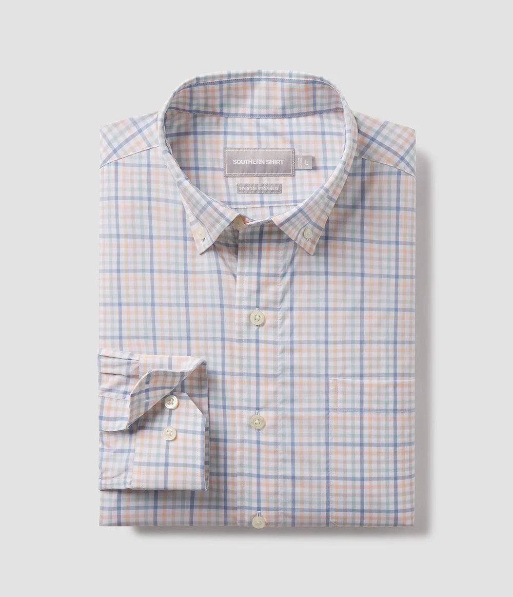 Southern Shirt Company Samford Check LS Dress Shirt in Some Beach