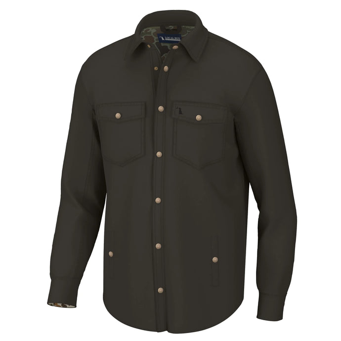Local Boy Sportsman's Shacket in Dark Brown
