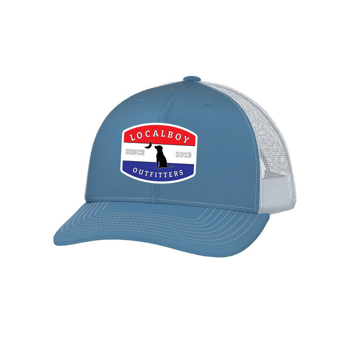 Local Boy Striped Buckle Patch Trucker Hat