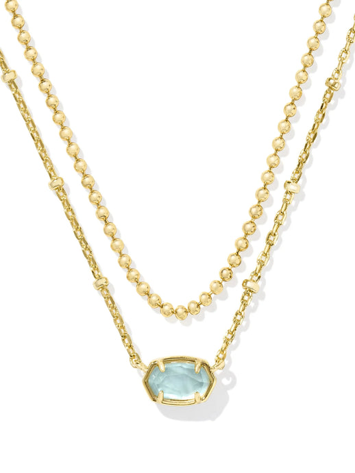 Kendra Scott Gold Multi Strand Necklace in Light Blue Illusion