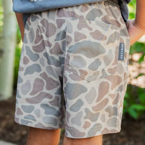 Burlebo Youth Athletic Shorts in Classic Deer Camo