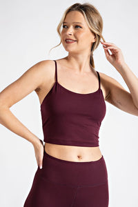 Crop Cami Sports Bra Cassis