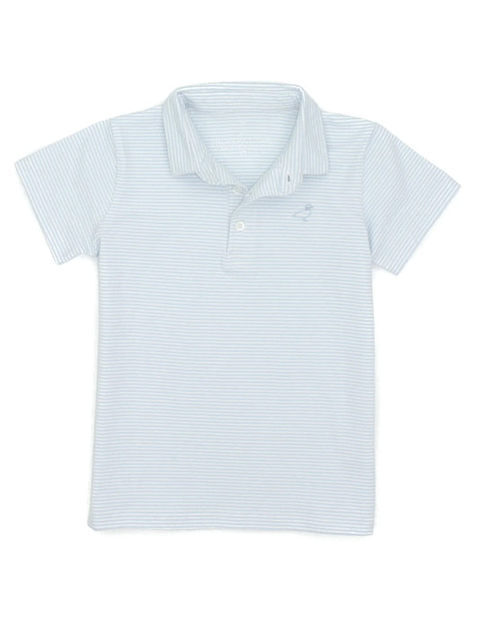 Properly Tied Boys Jackson Polo Powder Blue Stripe