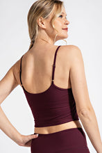 Load image into Gallery viewer, Crop Cami Sports Bra Cassis