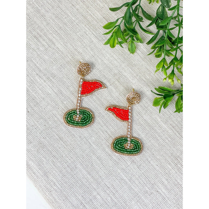 Hole In One Beaded Dangle Earrings