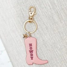 Load image into Gallery viewer, Howdy Pink Cowboy Boot Keychain