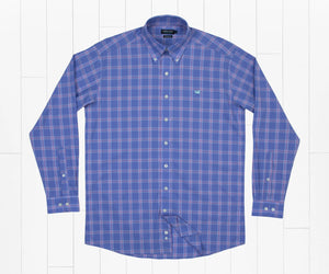 Southern Marsh Calabash Performance Dress Shirt Lilac & Royal Blue