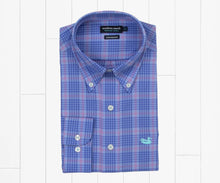 Load image into Gallery viewer, Southern Marsh Calabash Performance Dress Shirt Lilac &amp; Royal Blue