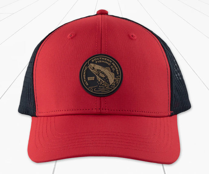 Southern Marsh Performance Trucker SM Fishing Hat Red