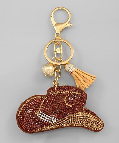 Cowboy Hat Keychain Brown