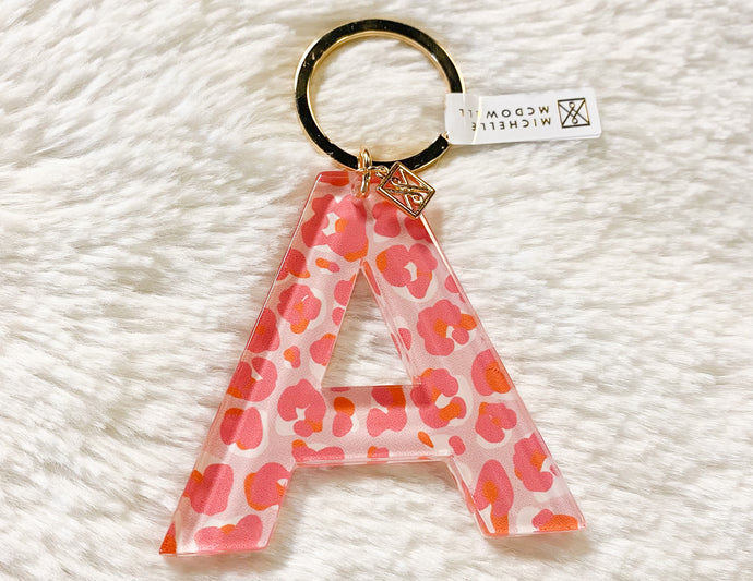 Patterned Initial Keychain