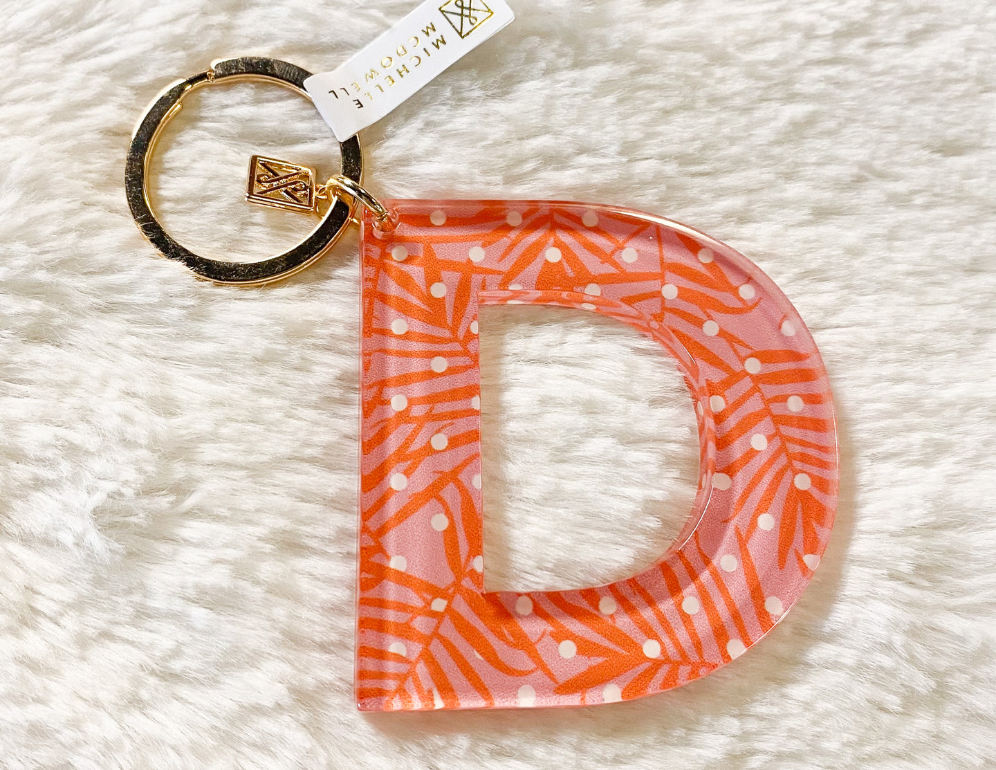 Patterned Initial Keychain