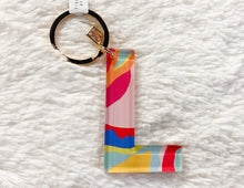 Load image into Gallery viewer, Patterned Initial Keychain