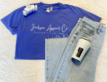 Load image into Gallery viewer, Jackson Apparel Co. Cursive Logo SS Tee Periwinkle