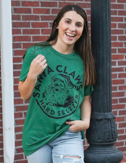 Santa Claws Hard Seltzer Circle Graphic Tee