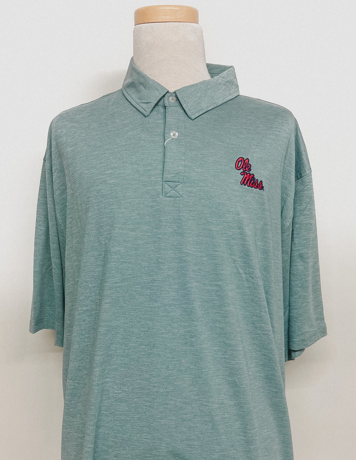 Southern Collegiate Ole Miss Heather Polo Slate Blue