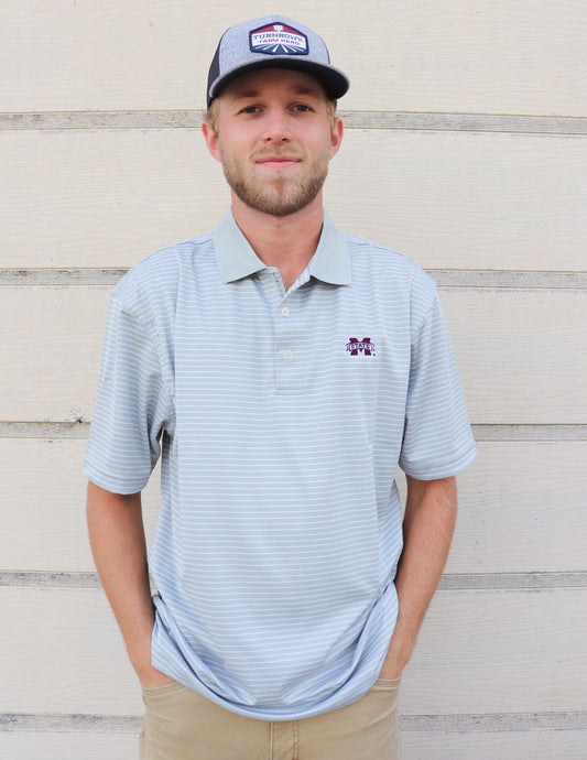 Southern Collegiate MSU Southern Single Striped Polo