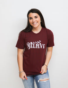 Believe Graphic Christmas Tee