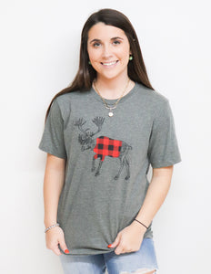 Buffalo Plaid Deer Graphic Tee