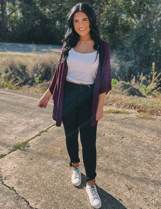 Fall Vibes Cardigan Plum