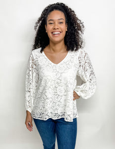 Ally Corded Lace Top-Off White