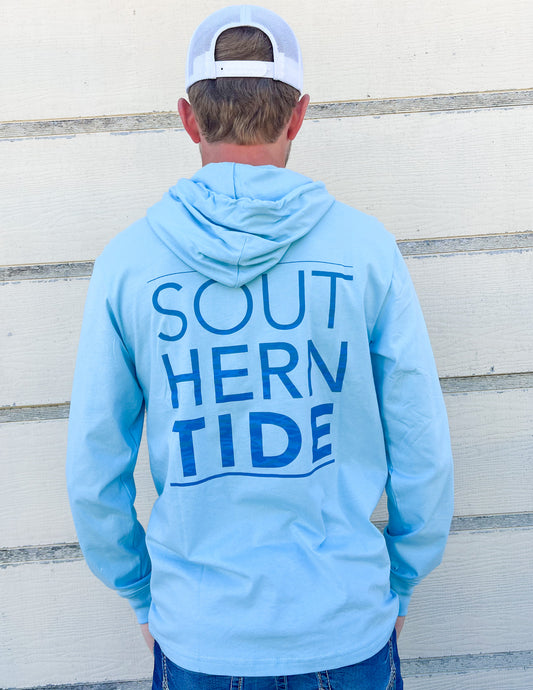 Southern Tide Ocean Wave Men's Long Sleeve Hoodie Tee