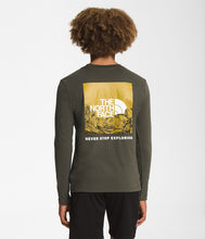 Load image into Gallery viewer, The North Face Boys’ Long-Sleeve Graphic Taupe Green