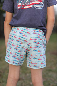 Burlebo Youth Swim Trunks Fish Fin