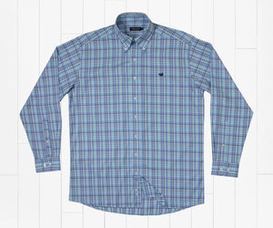 Southern Marsh Hartsville Plaid Dress Shirt French Blue & Mint