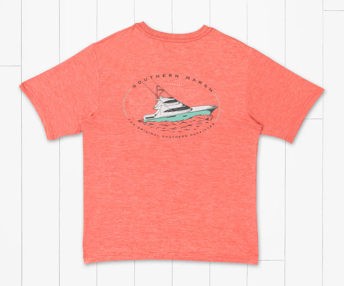 Southern Marsh Youth Heathered Fieldtec Deep Sea SS Tee