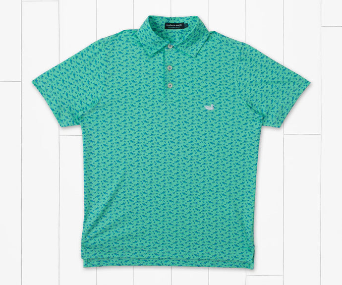 Southern Marsh Youth Flyline Offshore Performance Polo Mint & French Blue