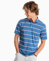 Southern Tide Men's SS Driver Wrenn Stripe Perf Polo