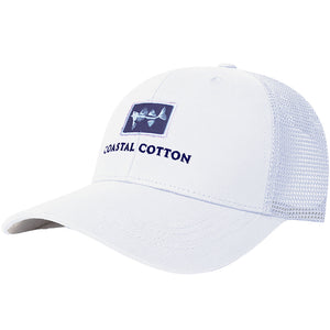 Coastal Cotton White Structured Trucker Cap