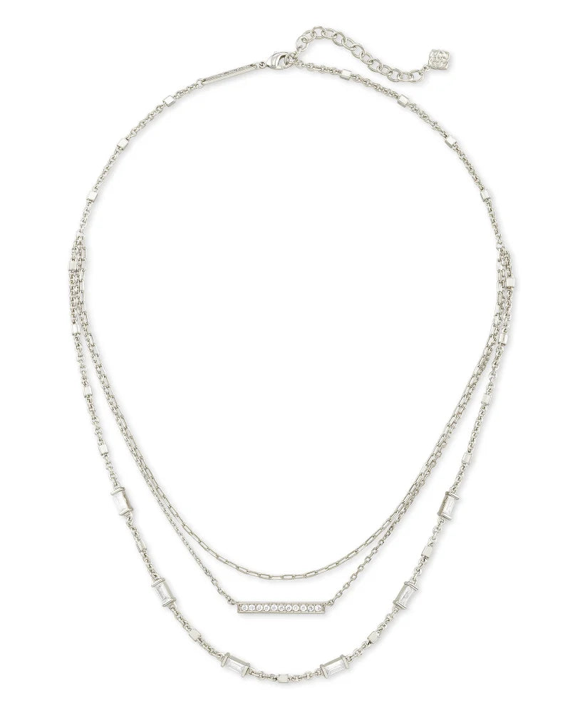 Kendra Scott Addison Multi Strand Necklace Silver Metal