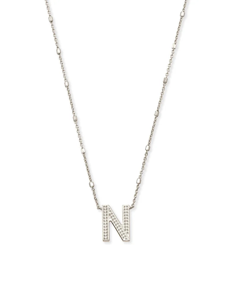 Letter Pendant Necklace - Silver