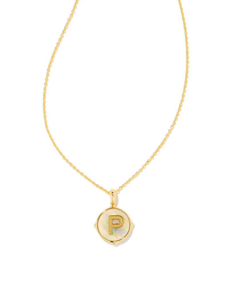 Kendra Scott Letter Disc Reversible Pendant Necklace