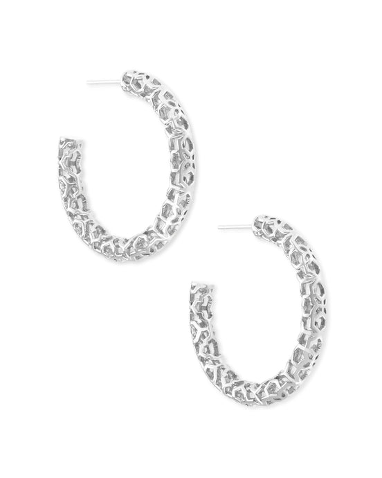 Maggie 1.5' Hoop Earrings Silver