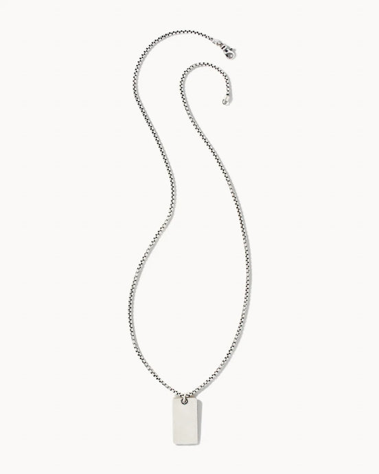 Kendra Scott Men's Dog Tag Necklace Oxidized Silver