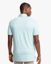 Load image into Gallery viewer, Southern Tide Men&#39;s SS Ryder Heather Bombay Striped Performance Polo